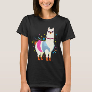 Cool Retro 80er 90s Llama Alpaca T-Shirt
