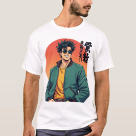 Cool Retro Anime Typ - Stilvolle 80er Ästhetik T-Shirt