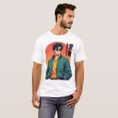 Cool Retro Anime Typ - Stilvolle 80er Ästhetik T-Shirt (Vorne ganz)