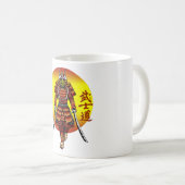Cool Retro Armored Samurai mit 2 Katanas Kaffeetasse (VorderseiteRechts)