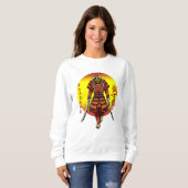 Cool Retro Armored Samurai mit 2 Katanas Sweatshirt (Vorne ganz)