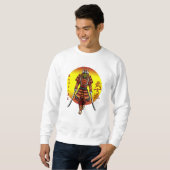 Cool Retro Armored Samurai mit 2 Katanas Sweatshirt (Vorne ganz)