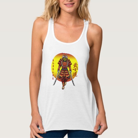 Cool Retro Armored Samurai mit 2 Katanas Tank Top (Vorderseite)