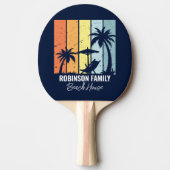 Cool Retro Beach House Custom Navy Blue Tischtennis Schläger (Vorderseite)