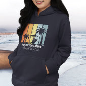 Cool Retro Beach Urlaub Familienreise Navy Blue Hoodie