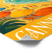Cool Retro Cannes Côte d'Azur Poster (Ecke)