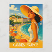 Cool Retro Cannes Côte d'Azur Postkarte (Vorderseite)