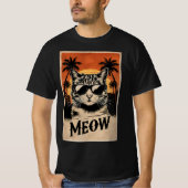 Cool Retro Cat with Sunglasses T-Shirt (Vorderseite)