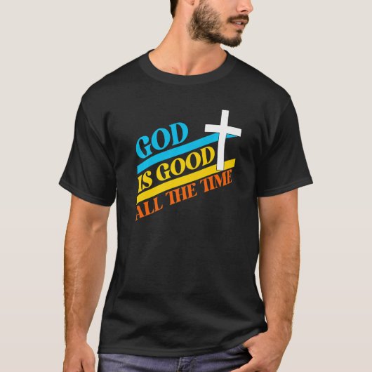 Cool Retro Christliches Sprichwort Gott ist gut al T-Shirt (Vorderseite)
