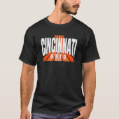Cool Retro Cincinnati OrangeBlack Cincinnati OH Fa T-Shirt (Vorderseite)