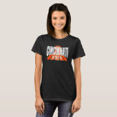 Cool Retro Cincinnati OrangeBlack Cincinnati OH Fa T-Shirt (Vorne ganz)