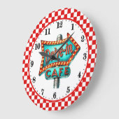 Cool Retro Diner 50er Café Große Wanduhr (Winkel)