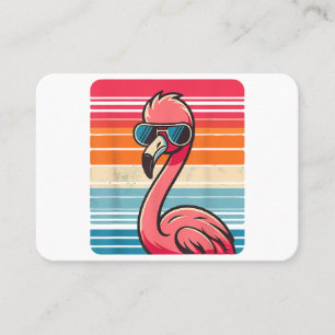 Cool Retro Flamingo in Sonnenbrille 70er 80er 90s Visitenkarte