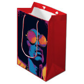Cool/Retro-Geschenktasche Mittlere Geschenktüte (Vorderseite Schrägansicht)