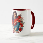 Cool Retro Girl Tasse (VorderseiteRechts)