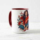 Cool Retro Girl Tasse (Vorderseite Links)