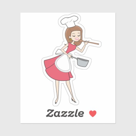 Cool Retro-Hausfrau Aufkleber (Blatt)