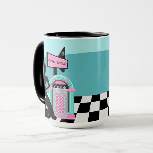 Cool retro juke box customizable tasse (Vorderseite Links)