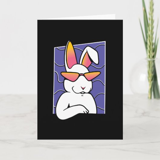 Cool Retro-Kaninchen Karte (Vorderseite)
