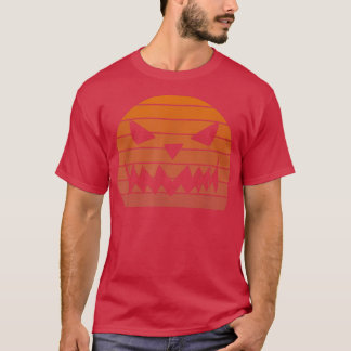 Cool Retro Kürbislaterne beängstigend Kürbisgesich T-Shirt