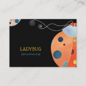 Cool Retro Ladybug Visitenkarte (Vorderseite)