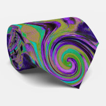 Cool Retro Lila und Chartreuse Liquid Art Swirl