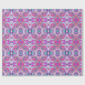 Cool Retro Magenta, Rosa und Blau Liquid Art Swirl Geschenkpapier (Flach)
