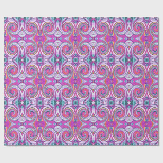 Cool Retro Magenta, Rosa und Blau Liquid Art Swirl Geschenkpapier (Flach)