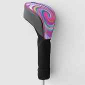Cool Retro Magenta, Rosa und Blau Liquid Art Swirl Golf Headcover (angewinkelt)