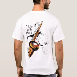 Cool Retro Man Playing Alto Saxophone Custom Jazz T-Shirt