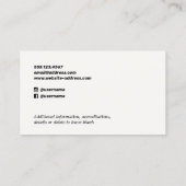 Cool Retro Modern Musician Songwriter Business Car Visitenkarte (Rückseite)