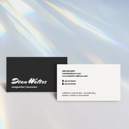Cool Retro Modern Musician Songwriter Business Car Visitenkarte