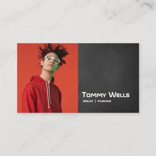 Cool Retro Music Songwriter Musician Foto Visitenkarte (Vorderseite)