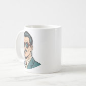 Cool Retro Mustache Man Tasse (Vorderseite Links)