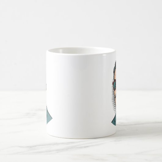 Cool Retro Mustache Man Tasse (Mittel)