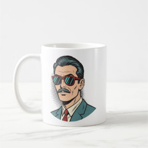 Cool Retro Mustache Man Tasse