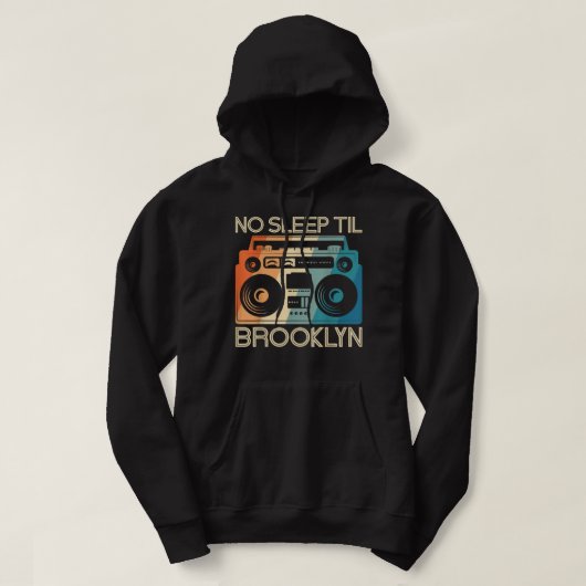 Cool Retro No Sleep Til Brooklyn, Old School Porta Hoodie (Design vorne)