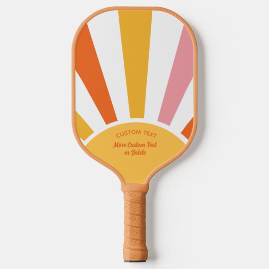 Cool Retro Pickleball Sunburst Personalisiert Pickleball Schläger (Vorderseite)