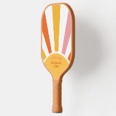 Cool Retro Pickleball Sunburst Personalisiert Schläger (Links)