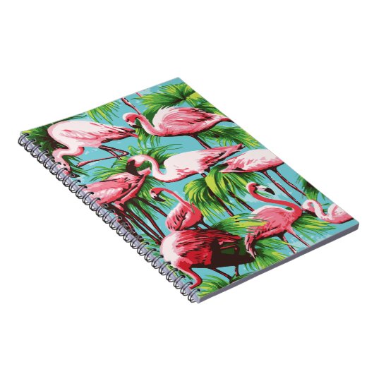 Cool Retro Pink Flamingos-Notebook Notizblock (Rechte Seite)