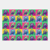 Cool Retro PopArt Sloth entworfen Geschenkpapier Set (Vorderseite)