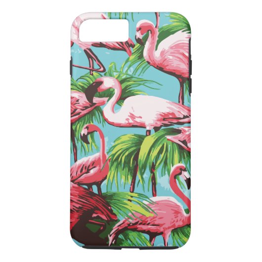 Cool Retro Rosa Flamingos Case-Mate iPhone Hülle (Rückseite)