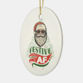 Cool Retro Santa Keramik Ornament (Links)