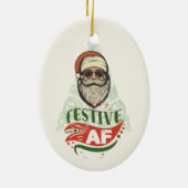 Cool Retro Santa Keramik Ornament (Hinten)