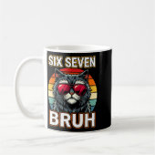 Cool Retro Six Seven Bruh Cat Sungles Meme 67 Kaffeetasse (Links)