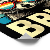Cool Retro Six Seven Bruh Raccoon Sungles Meme 67  Poster (Ecke)