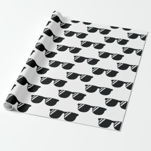 Cool Retro-Sonnenbrille Grad Party Schwarz-weiß Geschenkpapier