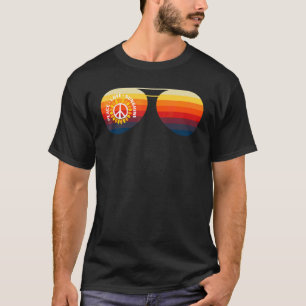 Cool Retro-Sonnenbrille Liebe Frieden Sonnenschein T-Shirt