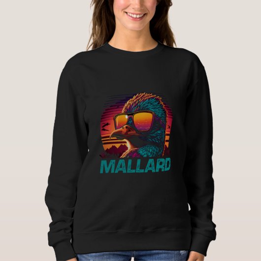 Cool Retro Sonnenbrille Mallard Sweatshirt (Vorderseite)