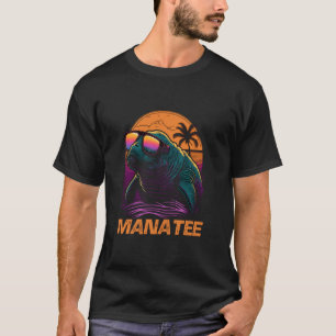 Cool Retro Sonnenbrille Manatee T-Shirt